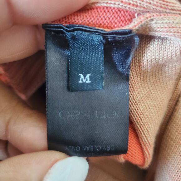 Jen Kao Women's Silk Blend Striped Ribbed Cardigan Size M - Picture 8 of 10